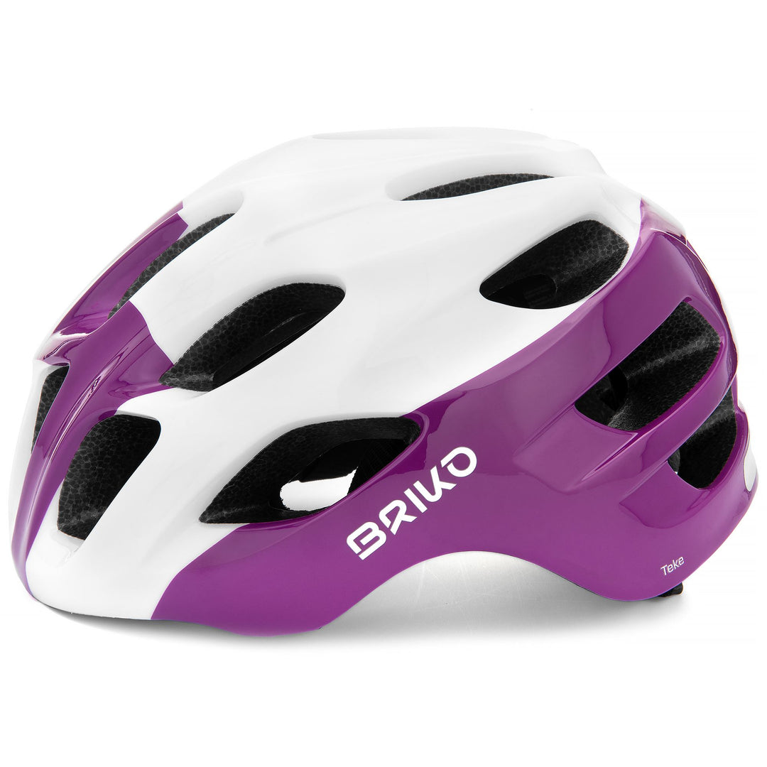 Helmets Unisex TEKE Helmet SHINY WHITE - PLUM Dressed Front (jpg Rgb)	