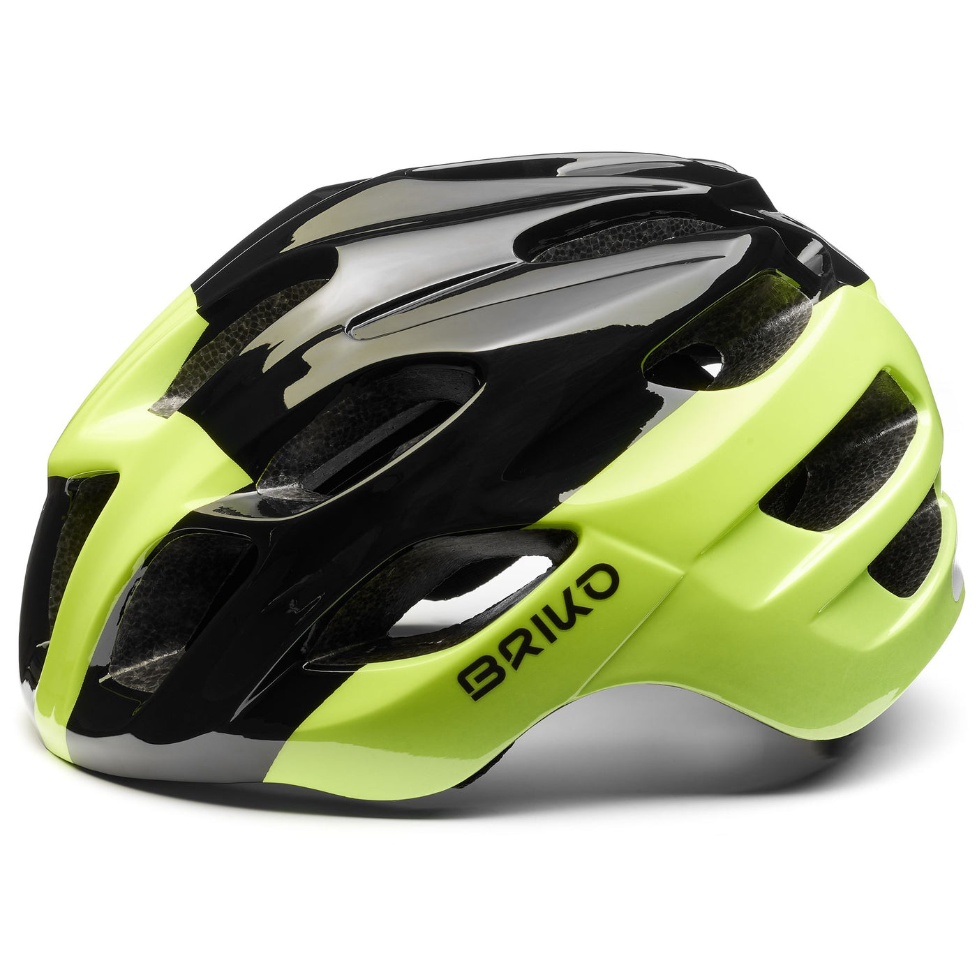 Helmets Unisex TEKE Helmet LIME FLUO - BLACK Dressed Front (jpg Rgb)	
